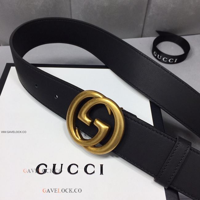 Gucci Classic Men's Belt Soft Leather w Gold GG Buckle